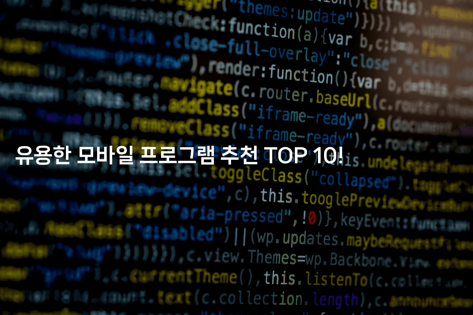 유용한 모바일 프로그램 추천 TOP 10!
2-킴치