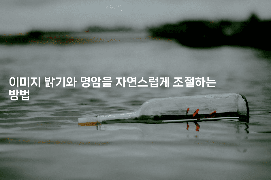 이미지 밝기와 명암을 자연스럽게 조절하는 방법
2-킴치