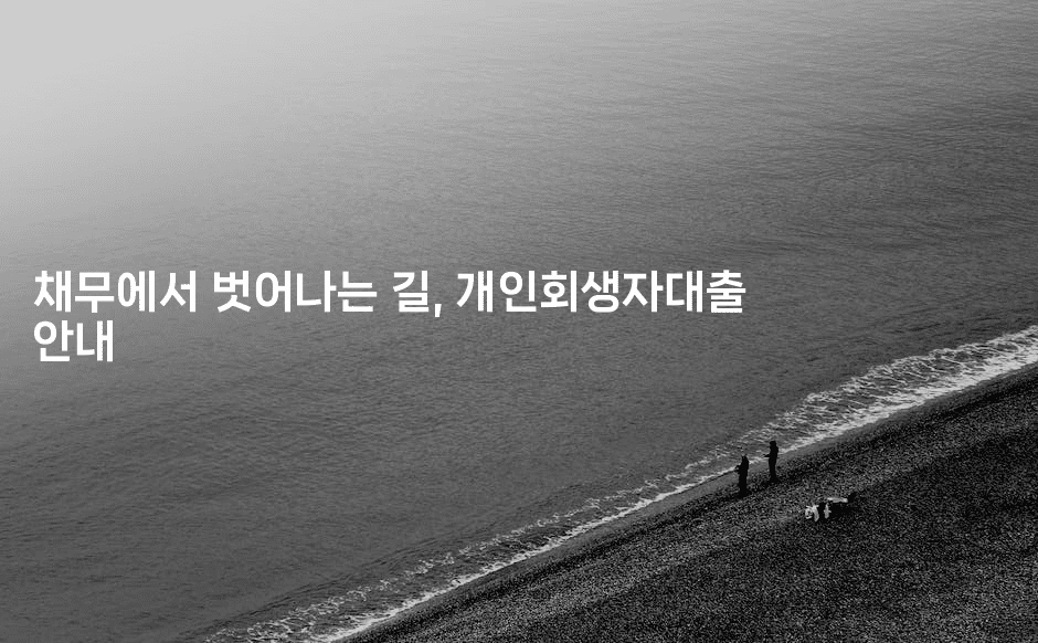 채무에서 벗어나는 길, 개인회생자대출 안내-킴치