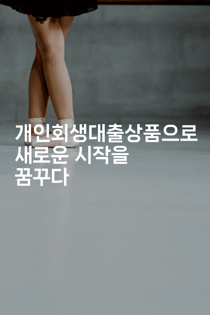 개인회생대출상품으로 새로운 시작을 꿈꾸다-킴치