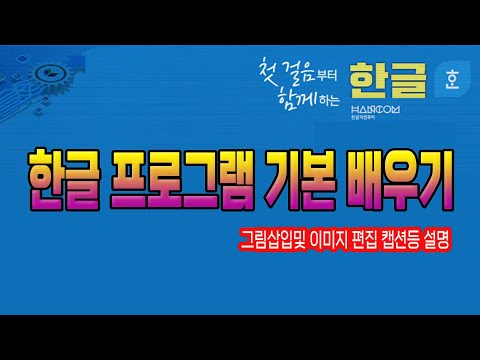 컴퓨터 한글 프로그램 기본 기능 강의 그림삽입및 이미지 편집 캡션등 설명_영상하단 자막제공.