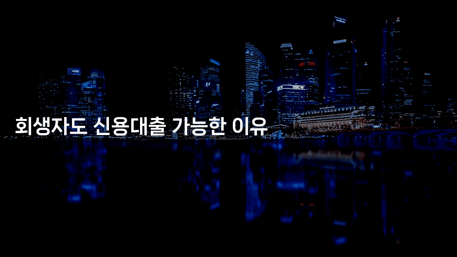 회생자도 신용대출 가능한 이유-킴치